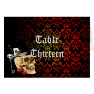 Cartão de número da tabela do crânio do jogador gó