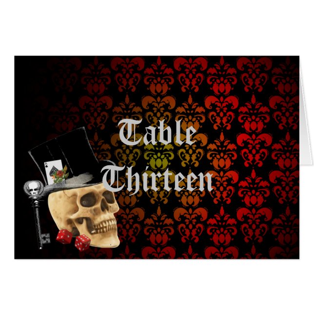 Cartão de número da tabela do crânio do jogador gó (Frente horizontal)