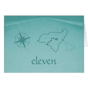 Cartão de Número da Tabela do Mapa do Tesouro, Tea