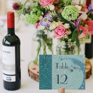 Cartão de Número da Tabela Peacock Art Nouveau Vin