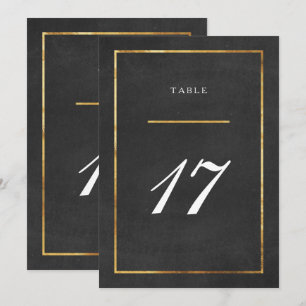 Cartão de Número de Mesa Art Deco Moderno em Ouro 