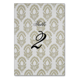 Cartão de número de mesa com estampa em bloco bege