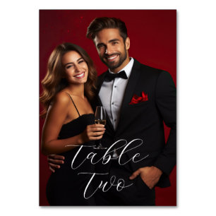 Cartão de Número de Mesa com Foto Personalizada