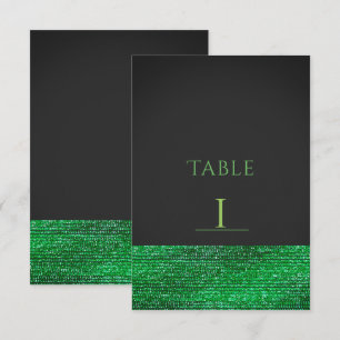 Cartão de Número de Mesa com Lantejoulas Verde Lim