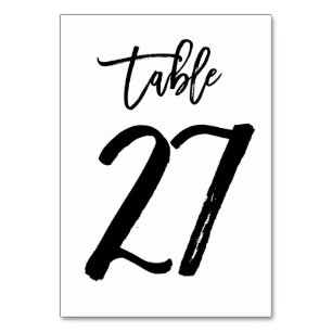 Cartão de Número de Mesa com Letra Manual Chic   M