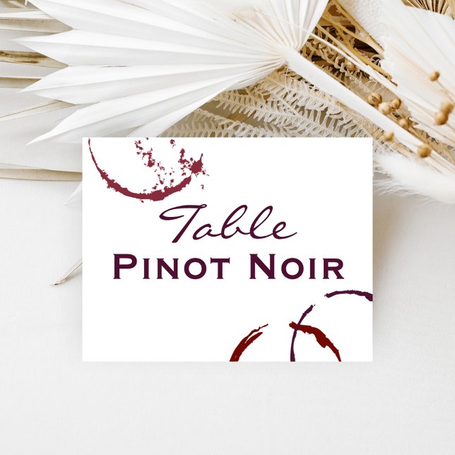 Cartão de Número de Mesa com Mancha de Vinho Tinto (Criador carregado)