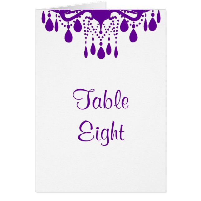 Cartão de Número de Mesa da Grand Ballroom (roxo) (Frente)