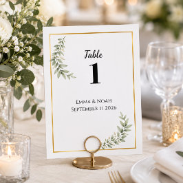 Cartão de Número de Mesa de Casamento Botânico