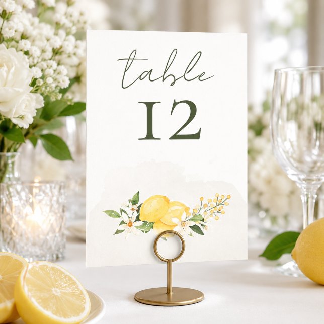Cartão de Número de Mesa de Casamento com Aquarela (Criador carregado)