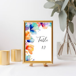 Cartão de Número de Mesa de Casamento com Aquarela