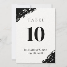 Cartão de Número de Mesa de Casamento com Aquarela