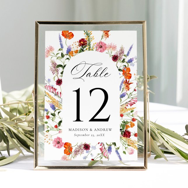 Cartão de Número de Mesa de Casamento com Arco de  (Criador carregado)