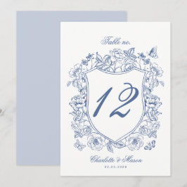 Cartão de Número de Mesa de Casamento com Brasão V