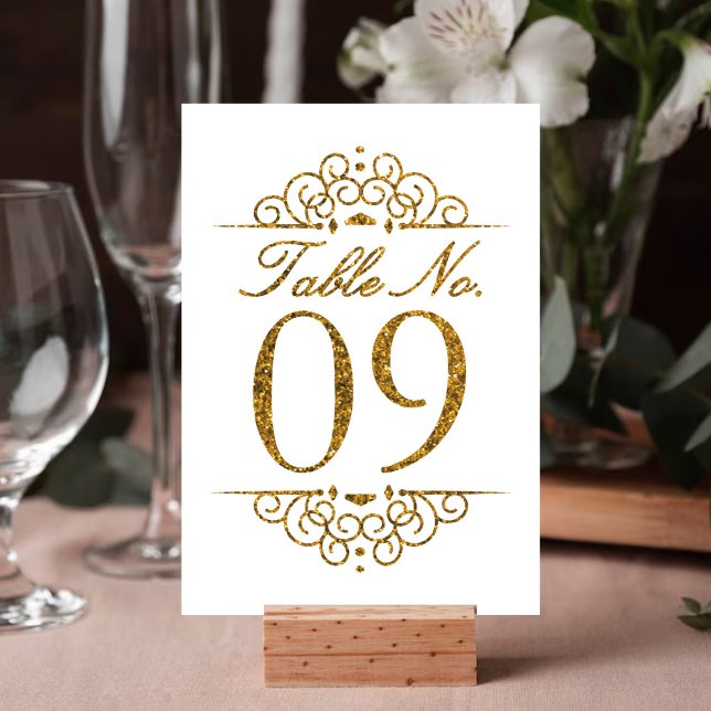 Cartão de Número de Mesa de Casamento com Efeito B (Criador carregado)