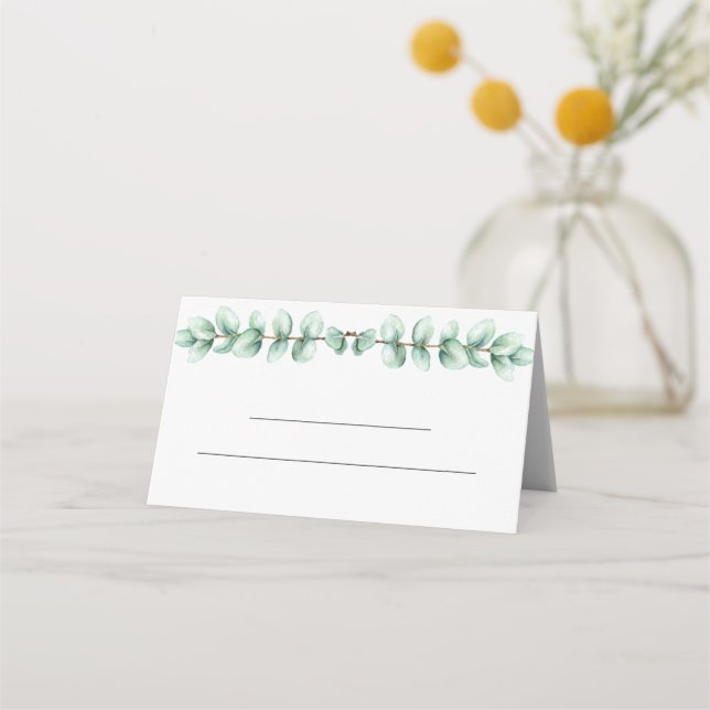 Cartão de número de mesa de casamento com Eucalipt (Frente)