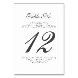 Cartão de Número de Mesa de Casamento com Floral e
