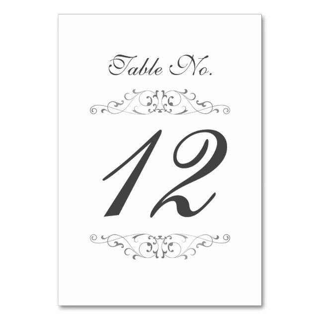 Cartão de Número de Mesa de Casamento com Floral e (Frente)