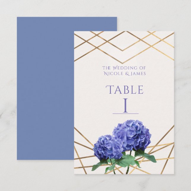 Cartão de Número de Mesa de Casamento com Flores d (Frente/Verso)