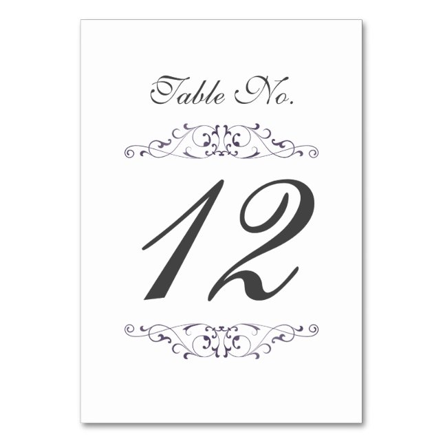 Cartão de Número de Mesa de Casamento com Flores R (Frente)