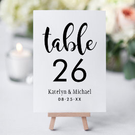Cartão de Número de Mesa de Casamento com Letra Ma