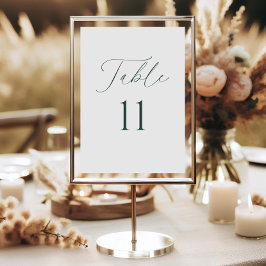 Cartão de Número de Mesa de Casamento com Letra Mi