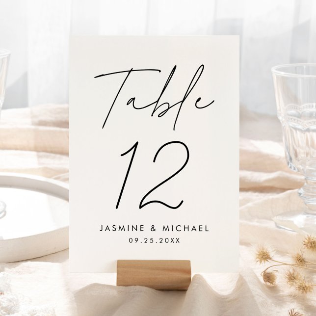 Cartão de Número de Mesa de Casamento com Letra Pr (Criador carregado)