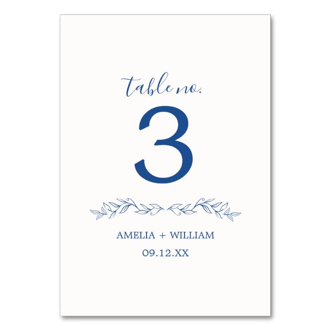 Cartão de Número de Mesa de Casamento com Monogram (Verso)