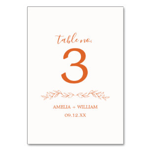 Cartão de Número de Mesa de Casamento com Monogram