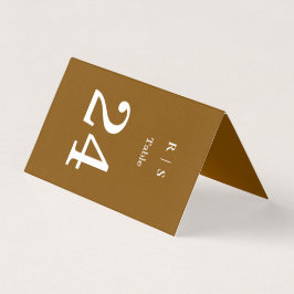 Cartão de Número de Mesa de Casamento com Monogram