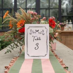Cartão de Número de Mesa de Casamento com Pombas D