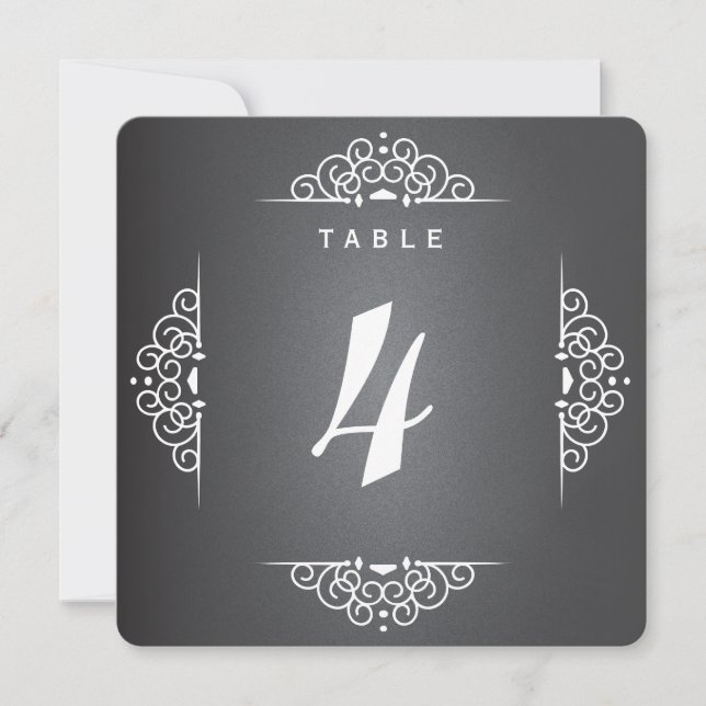 Cartão de Número de Mesa de Casamento com Quadro d (Frente)