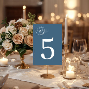 Cartão de Número de Mesa de Casamento com Selo de