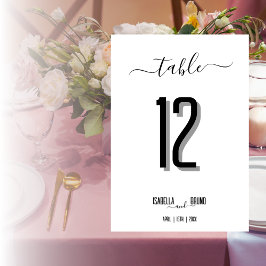 Cartão de Número de Mesa de Casamento com Texto Pr
