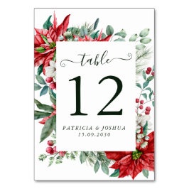 Cartão de Número de Mesa de Casamento de Natal Ele