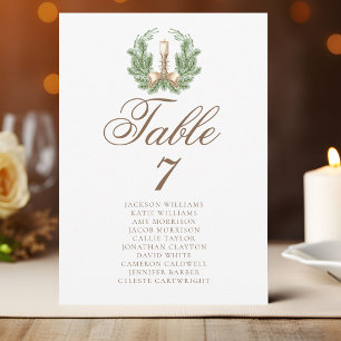 Cartão de Número de Mesa de Casamento de Natal Ele