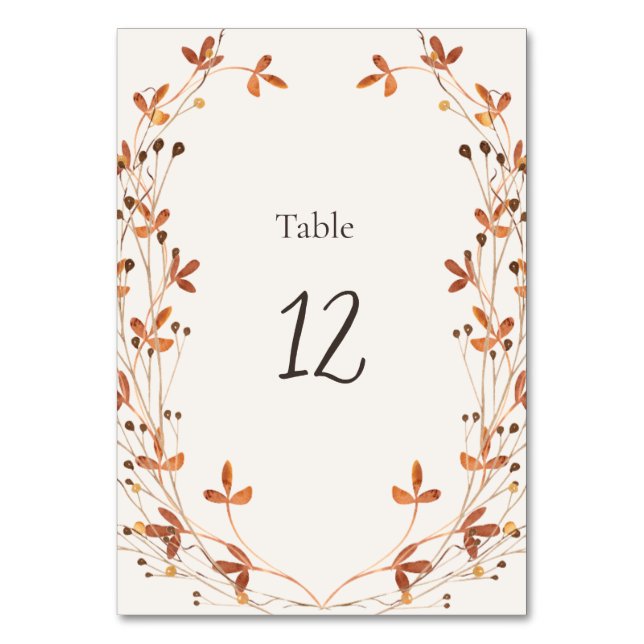 Cartão de Número de Mesa de Casamento de Prado de  (Frente)