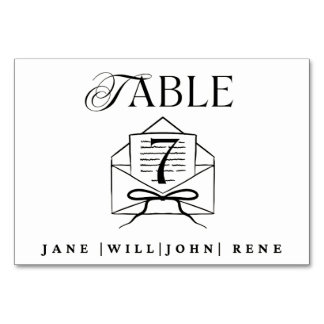 Cartão de Número de Mesa de Casamento – Design Min