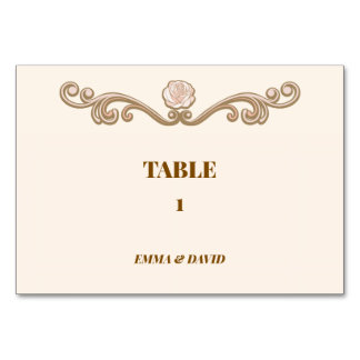Cartão de Número de Mesa de Casamento Elegante