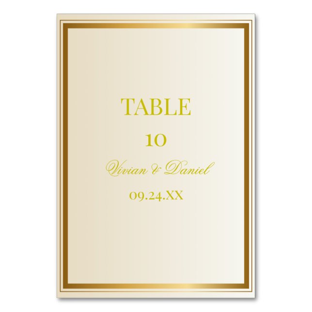 Cartão de Número de Mesa de Casamento Elegante Mar (Frente)