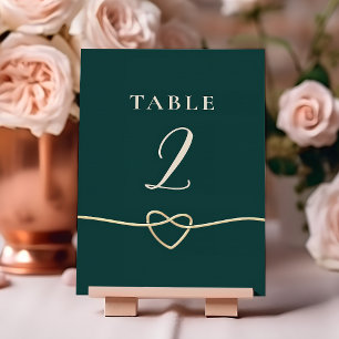 Cartão de Número de Mesa de Casamento em Ouro Esme