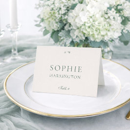Cartão de Número de Mesa de Casamento em Verde Sál