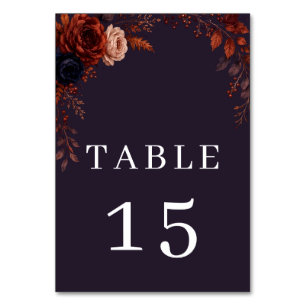 Cartão de Número de Mesa de Casamento Floral Borgo