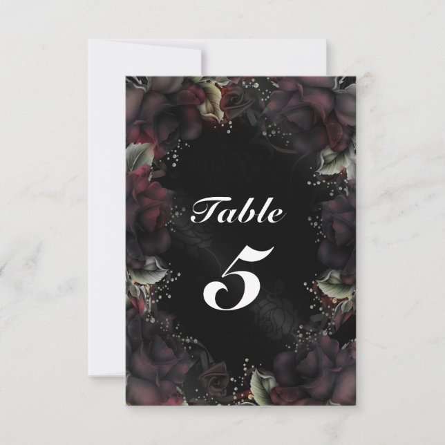 Cartão de Número de Mesa de Casamento Floral com R (Frente)