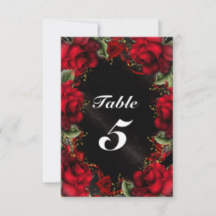 Cartão de Número de Mesa de Casamento Floral com R
