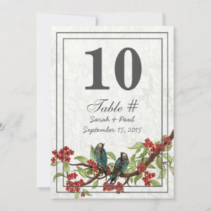 Cartão de Número de Mesa de Casamento Floral Damas