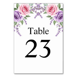 Cartão de Número de Mesa de Casamento Floral Lavan