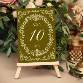 Cartão de Número de Mesa de Casamento Floral Vinta