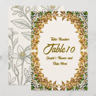 Cartão de Número de Mesa de Casamento Florida Oran