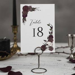Cartão de Número de Mesa de Casamento Gótico de Cr