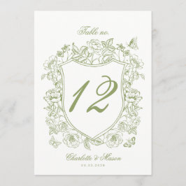 Cartão de Número de Mesa de Casamento Jardim Crist